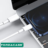 Forzacase iPhone Telefonlar ile uyumlu 20W Type-C to Lightning PD Şarj ve Data Kablosu 1 metre - FC1029