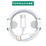 Forzacase iPhone Telefonlar ile uyumlu 20W Type-C to Lightning PD Şarj ve Data Kablosu 1 metre - FC1029