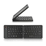 Forzacase Tablet Telefon için Şarjlı Katlanabilir Taşınabilir Kablosuz Bluetooth Mini Klavye FC1030
