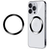 Forzacase iPhone 8 ve üstü Modeller ile uyumlu Metal Magsafe Halka Yüzük Ring Siyah - FC1032