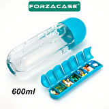 Forzacase 600 Ml 7 Günlük Bölmeli Hap-Vitamin İlaç Kutulu Suluk Matara - FC1044