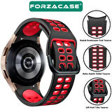 Forzacase Samsung Galaxy Watch 6 44mm ile uyumlu Çift Renk Delikli Silikon Kordon Kayış - FC1049