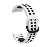 Forzacase Samsung Galaxy Watch 7 40mm ile uyumlu Çift Renk Delikli Silikon Kordon Kayış - FC1049