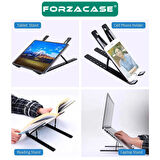 Forzacase 7 Kademeli Plastik Portatif Macbook Notebook Laptop Standı Masaüstü Tutucu - FC1051