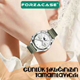 Forzacase Honor Watch ES ile uyumlu Dikişli Kumaş Görünüm Silikon Kordon Kayış - FC1059