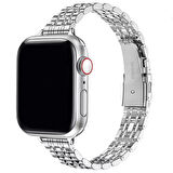 Forzacase Apple Watch 38 / 40 / 41 mm ile uyumlu İnce Rolex Tasarım Metal Kordon Kayış - FC1060