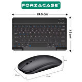 Forzacase Samsung Galaxy Tab A9 Plus uyumlu Bluetooth Kablosuz Klavye Mouse + Tablet Standı - FC1088