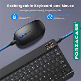Forzacase Samsung Galaxy Tab S10 FE uyumlu Bluetooth Kablosuz Klavye Mouse + Tablet Standı - FC1088