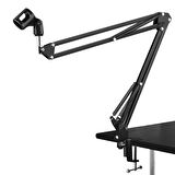 Forzacase Makas Kol Tasarımlı Ayarlanabilir Masa Tipi Mikrofon Standı 35cm x 35cm - FC1090