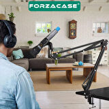 Forzacase Makas Kol Tasarımlı Ayarlanabilir Masa Tipi Mikrofon Standı 35cm x 35cm - FC1090