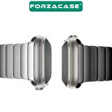 Forzacase Apple Watch 8 41mm ile uyumlu Balık Sırtı Paslanmaz Çelik Kordon - FC1099