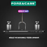 Forzacase iPhone 15 Pro ile uyumlu Ares Serisi Yüzük Standlı Armor Sert Plastik Kılıf