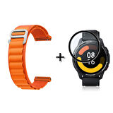 Forzacase Xiaomi Watch S1 Active Uyumlu  Kancalı Kumaş Kordon Kayış + Ekran Koruma Filmi - FC156