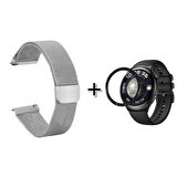 Forzacase Huawei Watch 4 Pro için Metal Mıknatıslı Kordon Kayış + Ekran Koruma Filmi - FC096