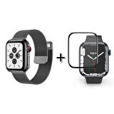Forzacase Apple Watch Ultra 49mm Uyumlu  Metal Mıknatıslı Kordon Kayış + Ekran Koruma Filmi - FC157