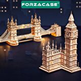 Forzacase 3 Boyutlu Ahşap Mekanik Eyfel Kulesi 3D Bulmaca Puzzle Yapboz 52 Parça - FC334