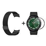 Forzacase Samsung Galaxy Watch 6 Classic 43mm Metal Mıknatıslı Kordon + Ekran Koruma Filmi - FC302