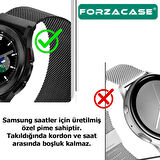 Forzacase Samsung Galaxy Watch 6 Classic 43mm ile uyumlu Metal Mıknatıslı Kordon Kayış - FC302