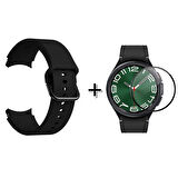 Forzacase Samsung Galaxy Watch 6 Classic 47mm için Silikon Kordon Kayış + Ekran Koruma Filmi - FC163