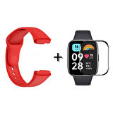 Forzacase Xiaomi Redmi Watch 3 Active ile uyumlu Silikon Kordon Kayış + Ekran Koruyucu Film - FC171