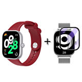 Forzacase Xiaomi Redmi Watch 4 ile uyumlu Silikon Kordon Kayış + Ekran Koruma Filmi - FC395