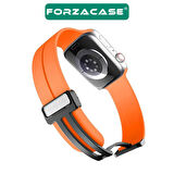 Forzacase Apple Watch 44mm ile uyumlu Manyetik Silikon Kordon + Ekran Kasa Koruyuculu Kılıf FC272