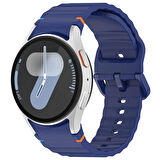 Forzacase Samsung Galaxy Watch FE ile uyumlu Wavy Style Tokalı Silikon Kordon Kayış - FC1101