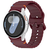 Forzacase Samsung Galaxy Watch 6 40mm ile uyumlu Wavy Style Tokalı Silikon Kordon Kayış - FC1101