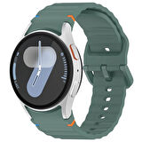 Forzacase Samsung Galaxy Watch 7 40mm ile uyumlu Wavy Style Tokalı Silikon Kordon Kayış - FC1101