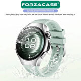 Forzacase Huawei Watch 5 46mm LTE ile uyumlu Özel Tasarım Çizgili Tokalı Silikon Kordon Kayış FC1102