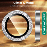 Forzacase iPhone 17 Pro Max ile uyumlu Elmas Taşlı Kamera Camı Lens Koruyucu Halka Seti - FC1126