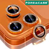 Forzacase iPhone 17 Pro ile uyumlu Elmas Taşlı Kamera Camı Lens Koruyucu Halka Seti - FC1126