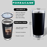 Forzacase Çift Katmanlı Paslanmaz Çelik Pipet Girişli 600ml Sıcak Soğuk Tutan Bardak Termos Mug - FC1142