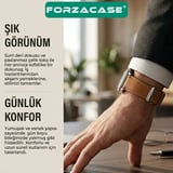 Forzacase Apple Watch SE 3 44mm ile uyumlu Suni Deri Kordon Kayış - FC1242