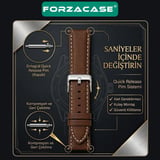 Forzacase Garmin Venu 4 45mm ile uyumlu Suni Deri Kordon Kayış - FC1243