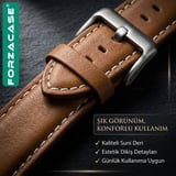 Forzacase Huawei Watch GT 4 46mm ile uyumlu Suni Deri Kordon Kayış - FC1243