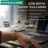 Forzacase Huawei Watch GT Runner 2 ile uyumlu Suni Deri Kordon Kayış - FC1243
