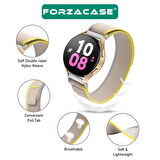 Forzacase Xiaomi Watch S4 / S4 Sport ile uyumlu Cırtlı Hasır Kumaş Kordon Kayış - FC153