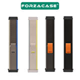 Forzacase Xiaomi Watch S4 / S4 Sport ile uyumlu Cırtlı Hasır Kumaş Kordon Kayış - FC153
