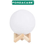 Forzacase Masaüstü Ayaklı 3D Ay Işığı Gece Lambası Beyaz Işıklı Pilli 15 cm - FC188