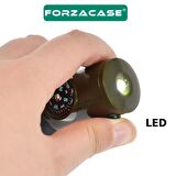 Forzacase 7in1 Yüksek Desibel Termometreli Pusulalı Ledli Kamp ve Deprem Çanta Düdüğü - FC226