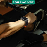 Forzacase Apple Watch 10 Series 46mm ile uyumlu Trial Cırtlı Hasır Kumaş Kordon Kayış - FC266