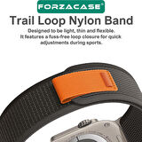 Forzacase Apple Watch 9 41 mm uyumlu Trial Cırtlı Hasır Kumaş Kordon Kayış - FC267