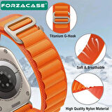 Forzacase Apple Watch Ultra 3 49mm ile Uyumlu Uyumlu Kancalı Kumaş Kordon Kayış - FC269