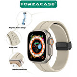 Forzacase Apple Watch 10 Series 46mm ile uyumlu Manyetik Tokalı Silikon Kordon Kayış - FC272