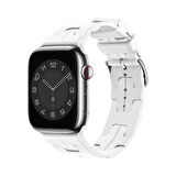 Forzacase Apple Watch Ultra 3 49mm ile Uyumlu Hermes Silikon Kordon Kayış - FC379
