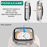 Forzacase Apple Watch 7 41mm ile uyumlu Full Ekran Kasa Koruyucu ve Watch Ultra Çevirici Kılıf FC397