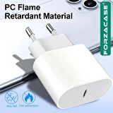 Forzacase iPhone 14 Serisi ile uyumlu Hızlı Şarj Destekli 20W USB-C Güç Adaptörü PD Adaptör - FC400