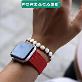 Forzacase Apple Watch Ultra 3 49mm için Hasır Örgü Solo Loop Kordon Kayış - FC401