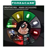 Forzacase 7 Renkli RGB Şarjlı Flaşör Led İkaz Lambası Bisiklet Motosiklet Drone Uçak Kanadı - FC427